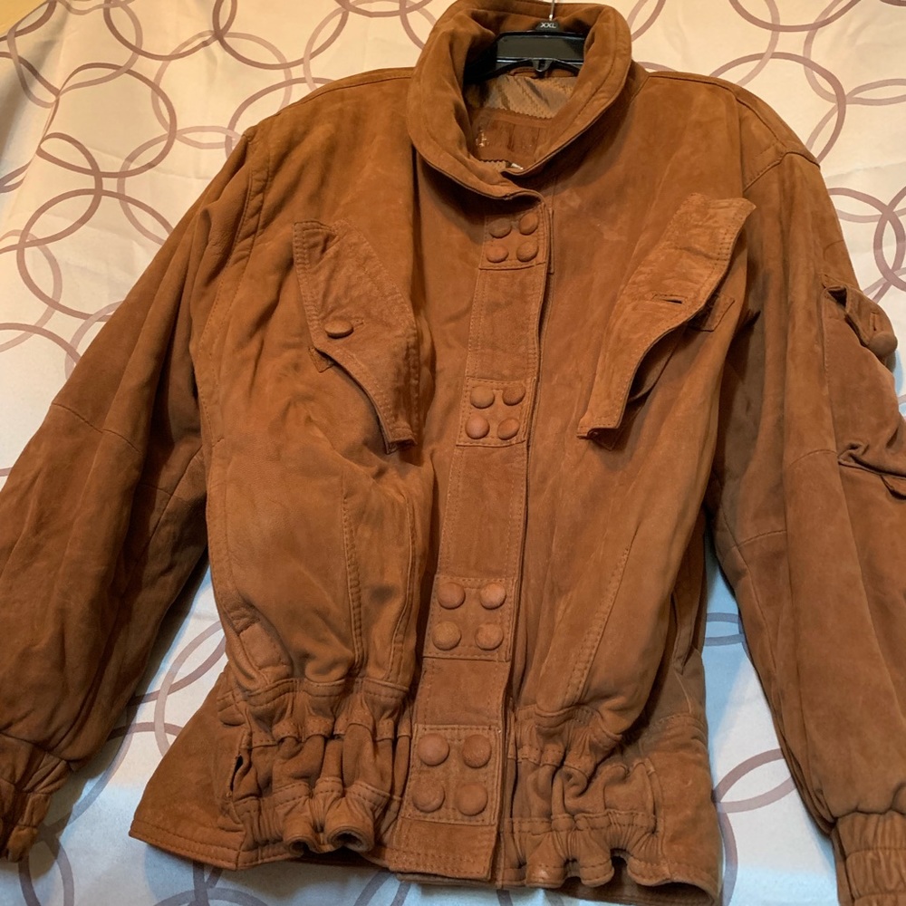 Luxurious lamb leather suede bomber